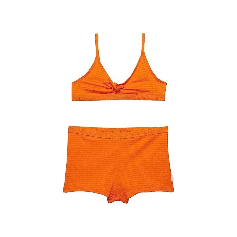 Seafolly Papillon Bikini Top Girls 10 Orange Stretch Two-Piece Swimwear ERK771